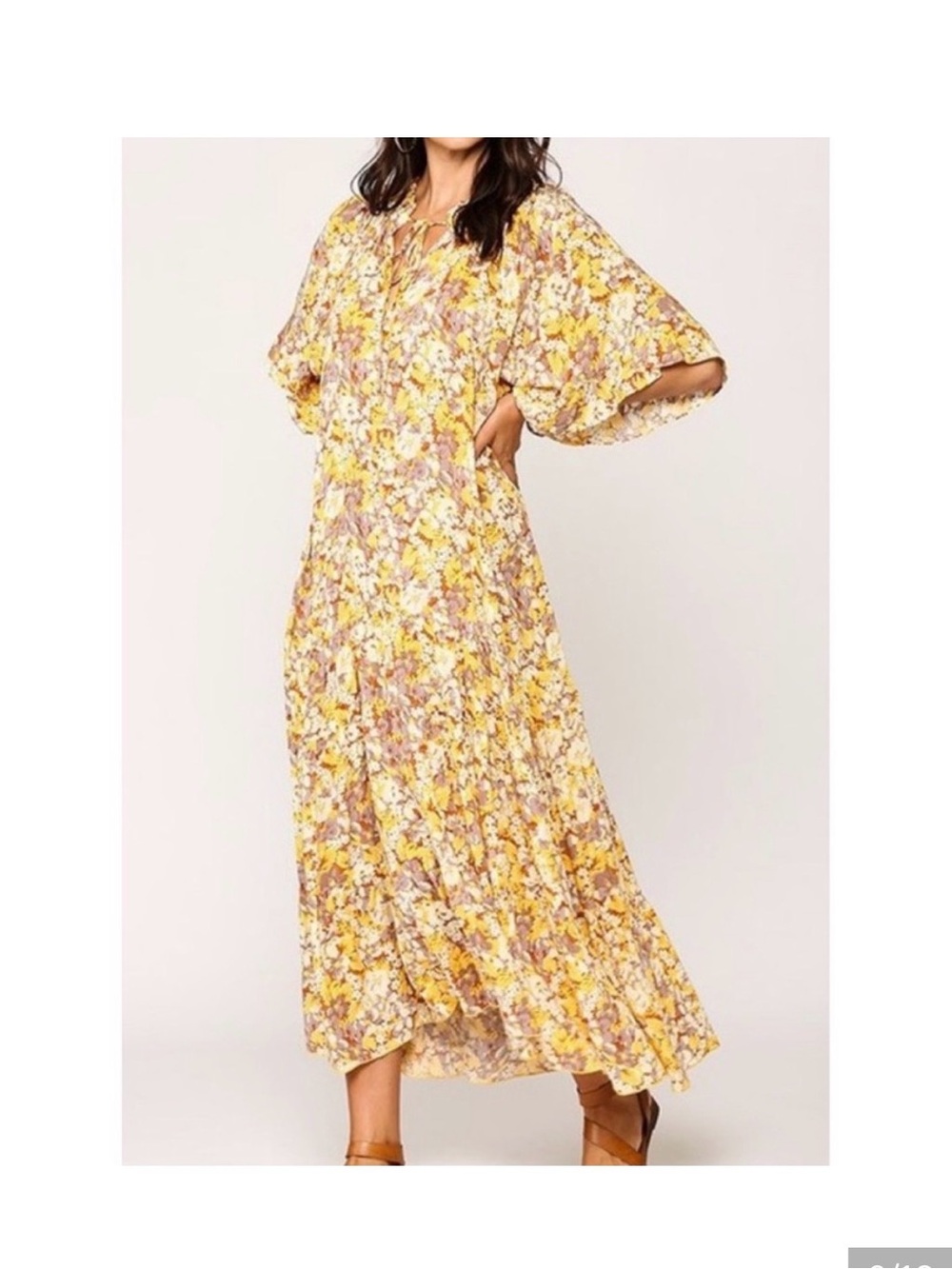 *NWT* GiGio by Umgee Honey Floral Maxi Dress with Flutter Sleeves Size S